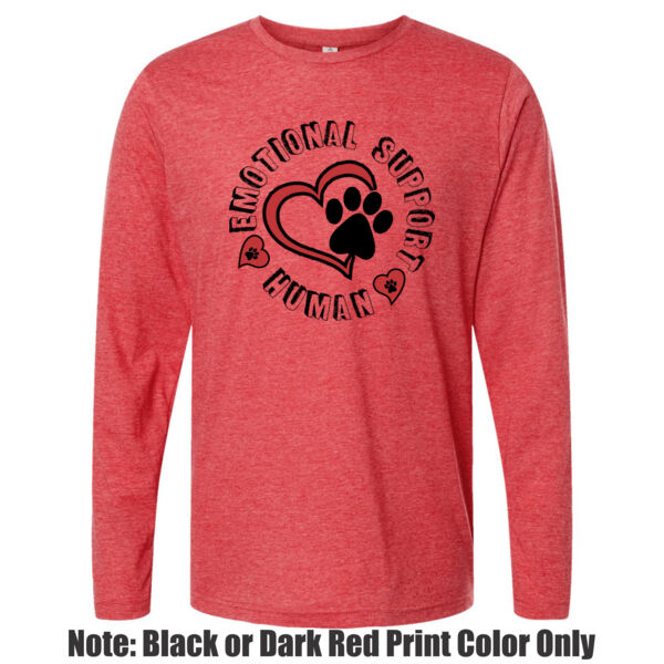 Emotional Support Human - Unisex Poly-Rich Long Sleeve Tee Thumbnail