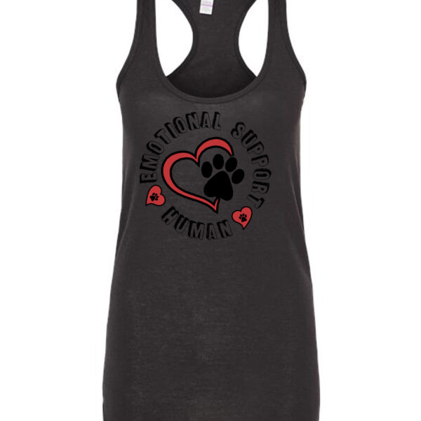 Emotional Support Human - Ladies Slim Fit Poly-Rich Racerback Tank Thumbnail