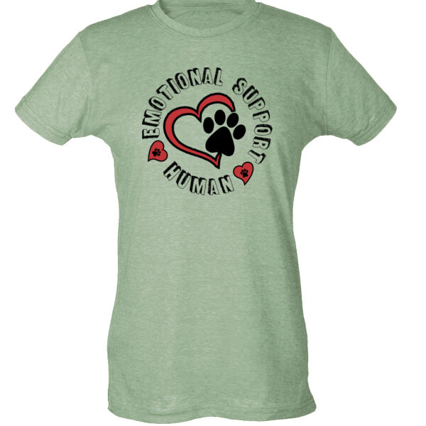 Emotional Support Human - Ladies Slim Fit Poly-Rich Tee Thumbnail