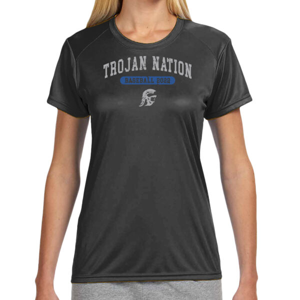 Trojan Nation - Ladies' Shorts Sleeve Cooling Performance Crew Dark Color Shirt Thumbnail