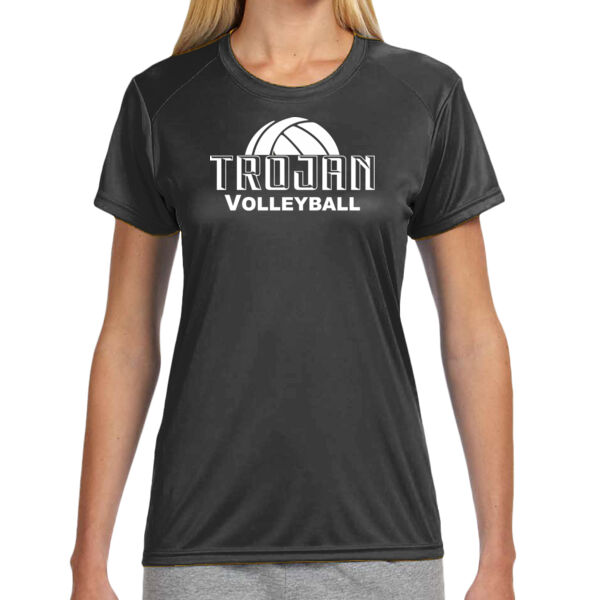 Fan Shirt - Ladies' Shorts Sleeve Cooling Performance Crew Dark Color Shirt Thumbnail