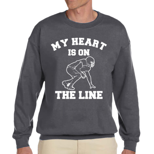 My Heart is on the Line - Adult Heavy Blend™ Adult 8 oz., 50/50 Fleece Crew 2 Thumbnail