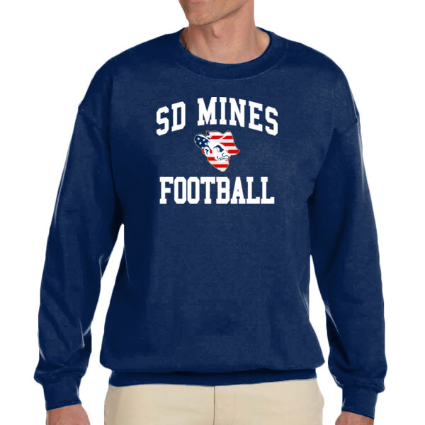 SD Mines Football Americana - Adult Heavy Blend™ Adult 8 oz., 50/50 Fleece Crew Thumbnail