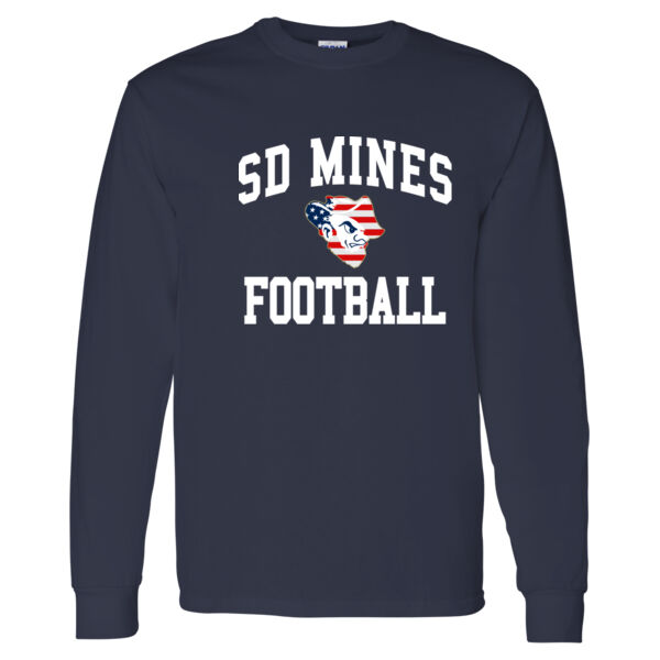 SD Mines Football Americana - Heavy Cotton Long Sleeve T-Shirt Thumbnail