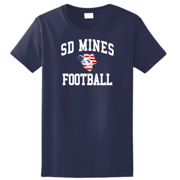 SD Mines Football Americana - Ladies Ultra Cotton™ 100% Cotton T Shirt Thumbnail