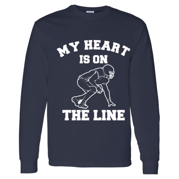 My Heart is on the Line - Heavy Cotton Long Sleeve T-Shirt Thumbnail