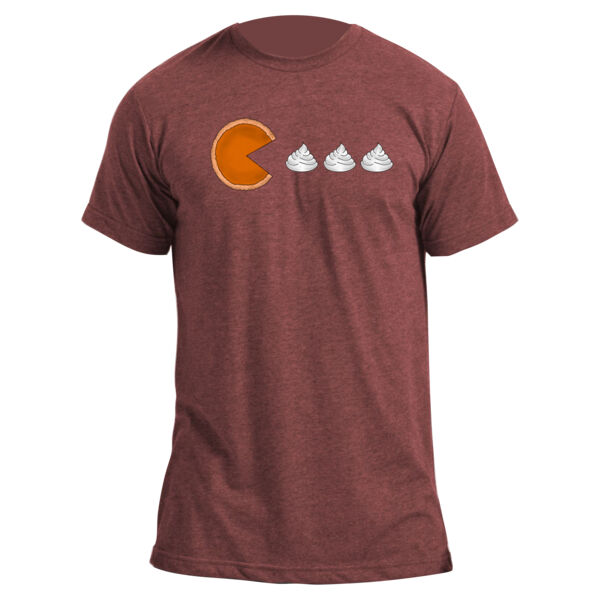 Pumpkin Pie Pac-Man - Unisex Poly-Rich Tee Thumbnail