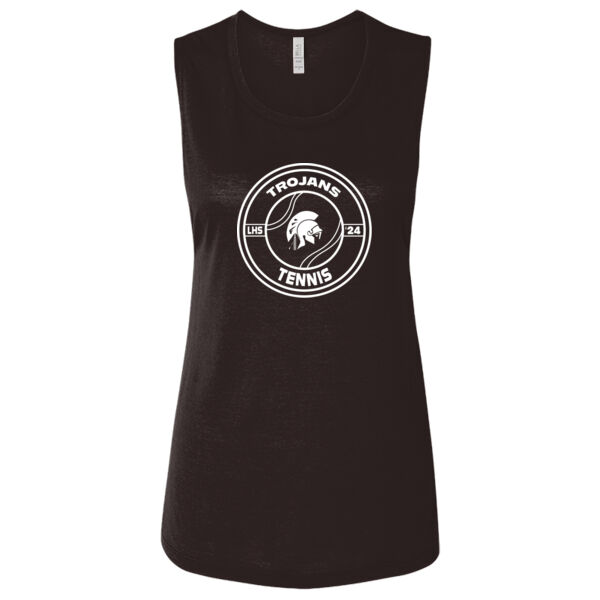 LT Tenis - Ladies' Flowy Scoop Muscle Tank - Dark Thumbnail