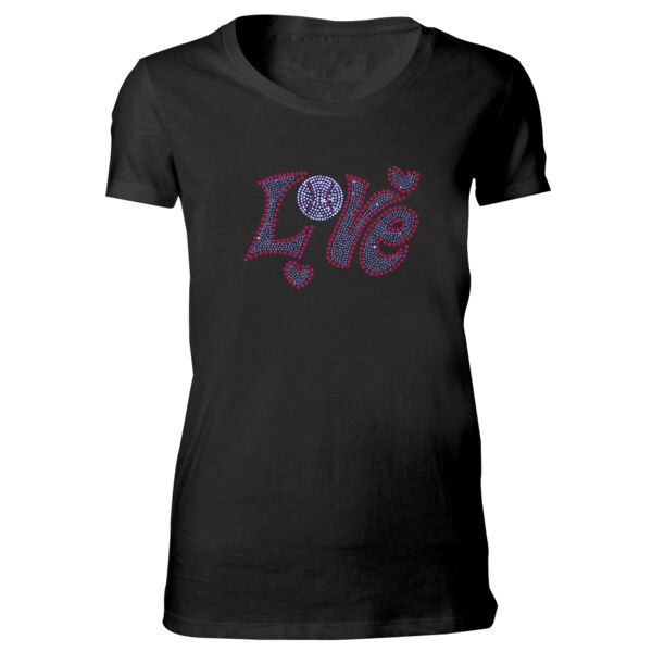 Rhinestone Baseball Love  - Bella Favorite T-Shirt Thumbnail