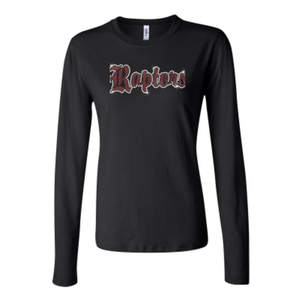 Raptors Rhinestone Bling - Bella Long Sleeve Crew Tee Thumbnail