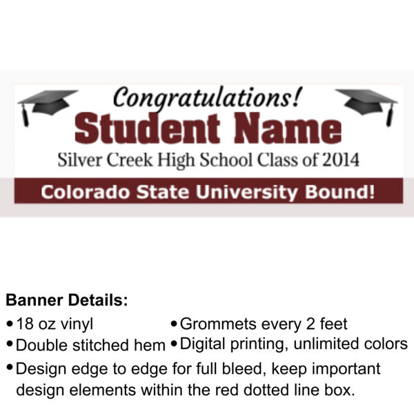 Silver Creek High School Graduation Banner - 2' x 6' 18oz Vinyl Banner 2 2 Thumbnail