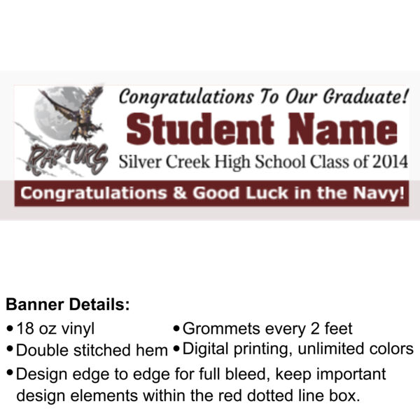 Longmont Trojans Logo Graduation Banner - 2' x 6' 18oz Vinyl Banner 3 2 Thumbnail