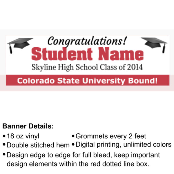 Skyline Falcons Logo Graduation Banner - 2' x 6' 18oz Vinyl Banner 2 3 Thumbnail