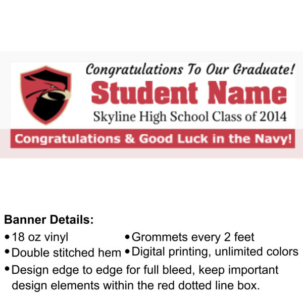 Longmont Trojans Logo Graduation Banner - 2' x 6' 18oz Vinyl Banner 3 3 Thumbnail