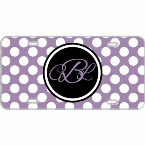 Monogram Custom Mini License Plate Polka Dots - You Make It Thumbnail