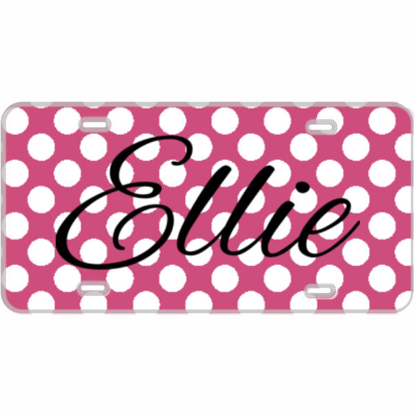 Monogram Custom Mini License Plate Polka Dots - You Make It 3 Thumbnail