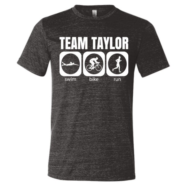 Male Triathlon Swim Bike Run Team T-shirt - Triblend Short Sleeve T-Shirt Thumbnail