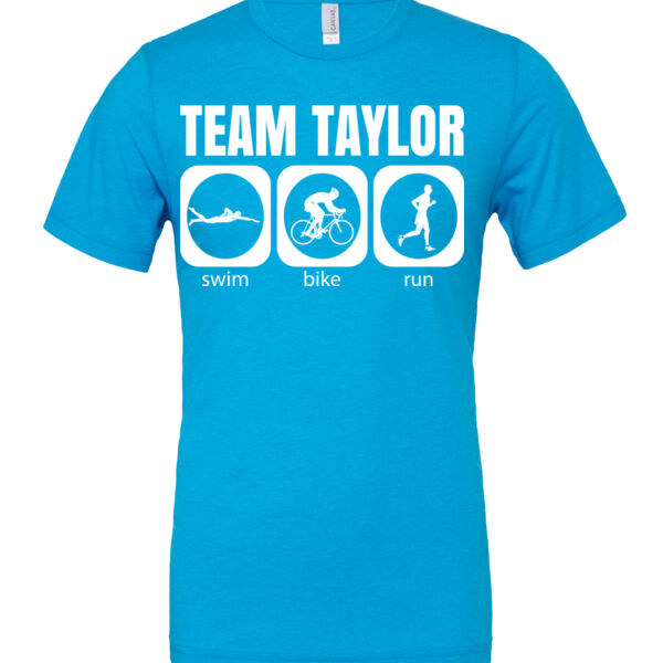 Male Triathlon Swim Bike Run Team T-shirt - Cotton/Polyester T-Shirt Thumbnail