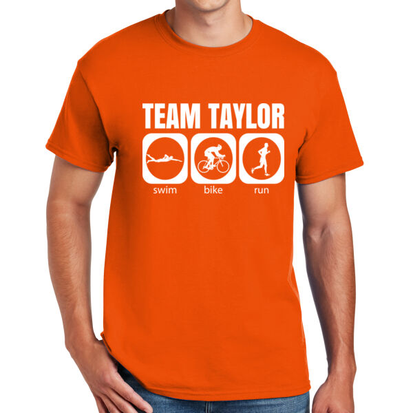 Male Triathlon Swim Bike Run Team T-shirt - DryBlend™ 50 Cotton/50 DryBlend™Poly T Shirt Thumbnail