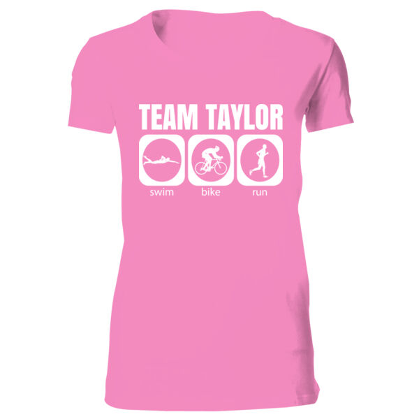 Male Triathlon Swim Bike Run Team T-shirt - Bella Favorite T-Shirt Thumbnail