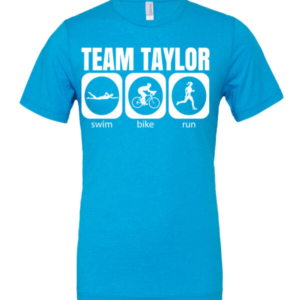 Female Triathlete Swim Bike Run Team T-shirt - Cotton/Polyester T-Shirt Thumbnail