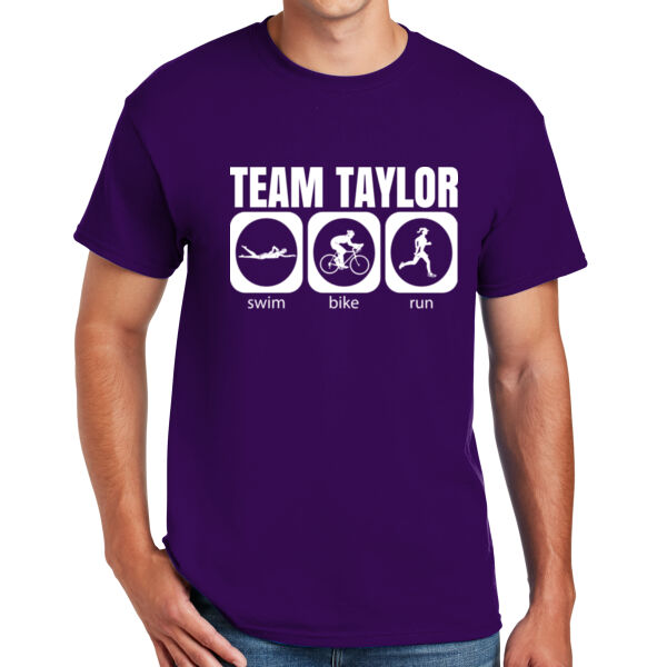 Female Triathlete Swim Bike Run Team T-shirt - DryBlend™ 50 Cotton/50 DryBlend™Poly T Shirt Thumbnail