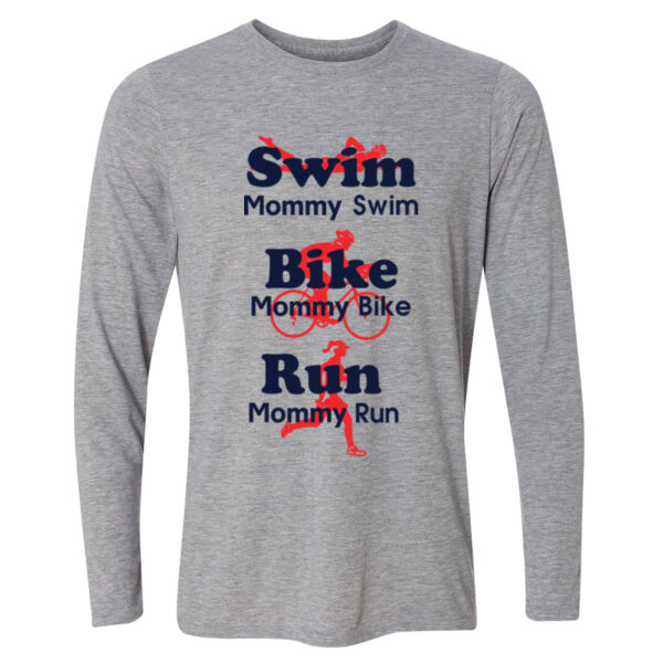 Triathlon Mommy  - Light Youth Long Sleeve Ultra Performance Active Lifestyle T Shirt Thumbnail