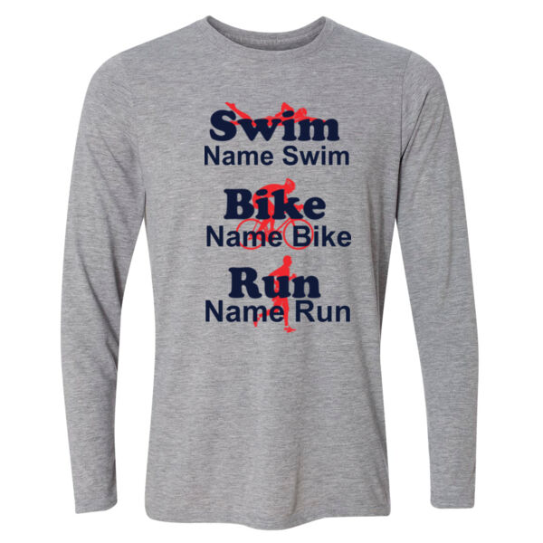 Custom Male Friends & Family Triathlete Support T-shirt - Light ALO Polyester Sport T-Shirt Thumbnail