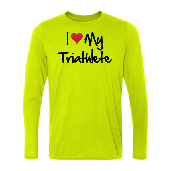 I heart my Triathlete - Light Long Sleeve Ultra Performance 100% Performance T Shirt Thumbnail
