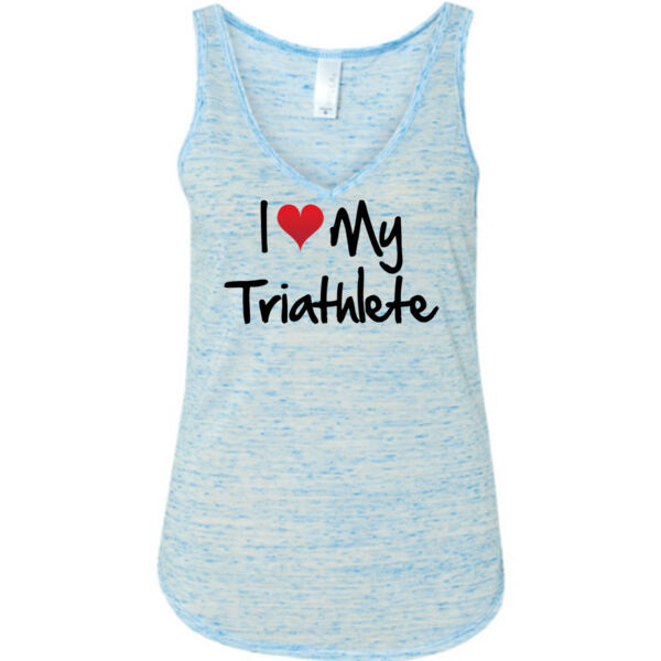 I heart my Triathlete - Ladies' Flowy V-Neck Tank Thumbnail