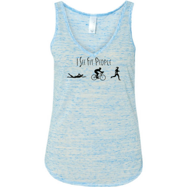 I See Fit People Female Triathlon Icons - Ladies' Flowy V-Neck Tank Thumbnail