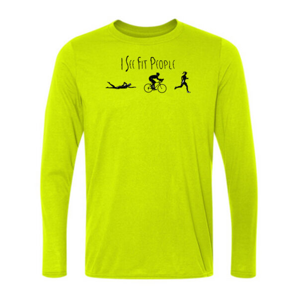I See Fit People Female Triathlon Icons - Light Long Sleeve Ultra Performance 100% Performance T Shirt Thumbnail