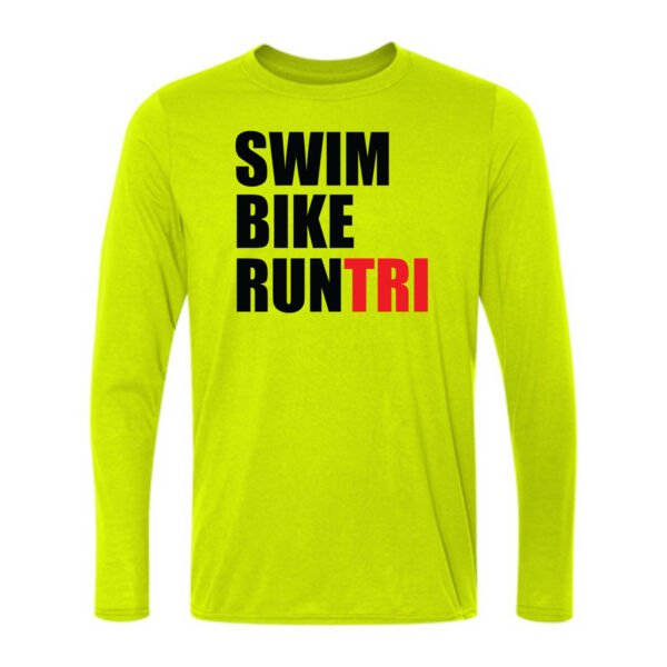 Swim Bike Run Tri Triathlon - Light Long Sleeve Ultra Performance Active Lifestyle T Shirt Thumbnail