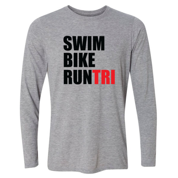 Swim Bike Run Tri Triathlon - Light Youth Long Sleeve Ultra Performance Active Lifestyle T Shirt Thumbnail