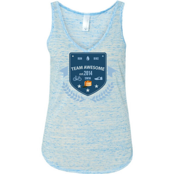 Team Awesome - Ladies' Flowy V-Neck Tank Thumbnail