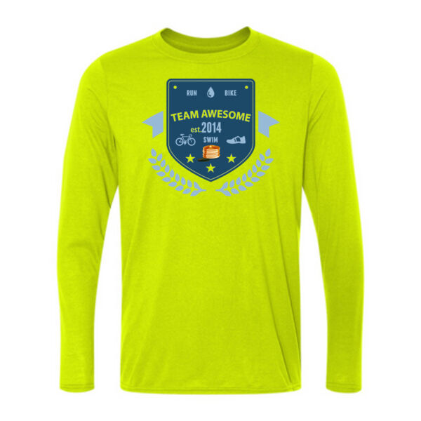 Team Awesome - Light Long Sleeve Ultra Performance 100% Performance T Shirt Thumbnail