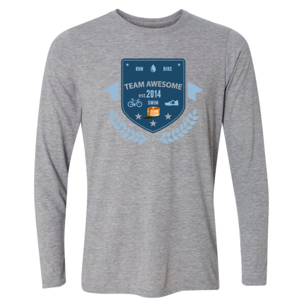 Team Awesome - Light Youth Long Sleeve Ultra Performance 100% Performance T Shirt Thumbnail