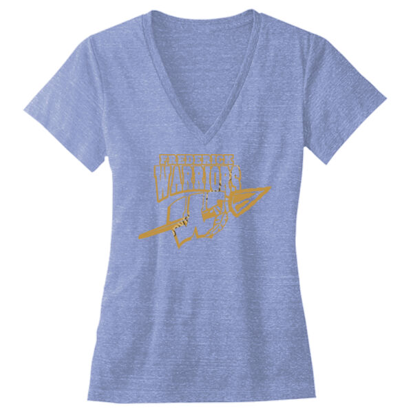 Frederick Warriors Single Color - Ladies' Triblend Deep V-Neck T-Shirt Thumbnail