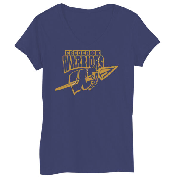 Frederick Warriors Single Color - Bella Short-Sleeve V-Neck T-Shirt Thumbnail
