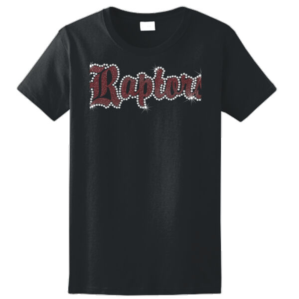 Silver Creek Raptors Rhinestone Glitter - Ladies Ultra Cotton™ 100% Cotton T Shirt Thumbnail