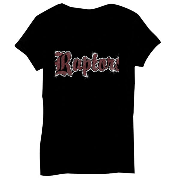 Silver Creek Raptors Rhinestone Glitter - Bella Short-Sleeve V-Neck T-Shirt Thumbnail