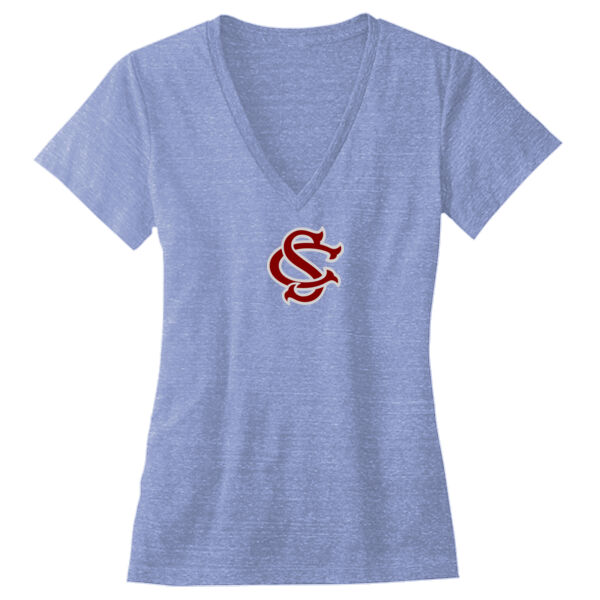 Silver Creek Raptors Interlocking SC - Ladies' Triblend Deep V-Neck T-Shirt Thumbnail