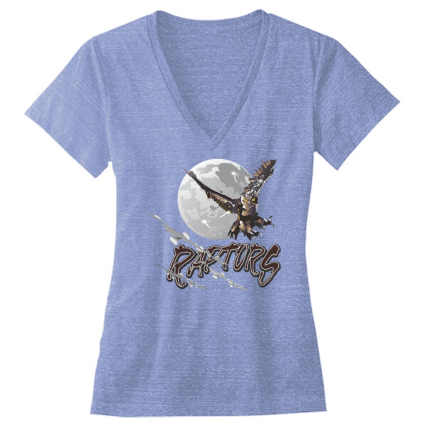 Silver Creek Raptors Moon - Ladies' Triblend Deep V-Neck T-Shirt Thumbnail