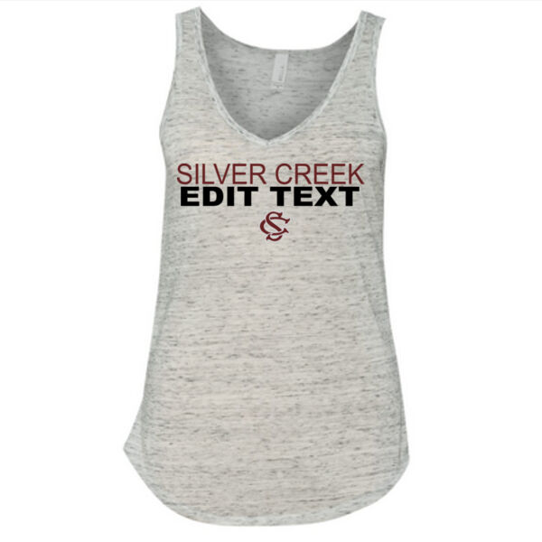 Custom Silver Creek High School Sports, Club or Activty  - Ladies' Flowy V-Neck Tank Thumbnail