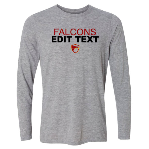 Custom Falcons High School Sports, Club or Activty  - Light Youth Long Sleeve Ultra Performance 100% Performance T Shirt Thumbnail