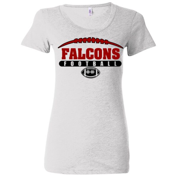 Falcons Football Outline with Player Number - (S) Ladies' Triblend Short Sleeve T-Shirt Thumbnail