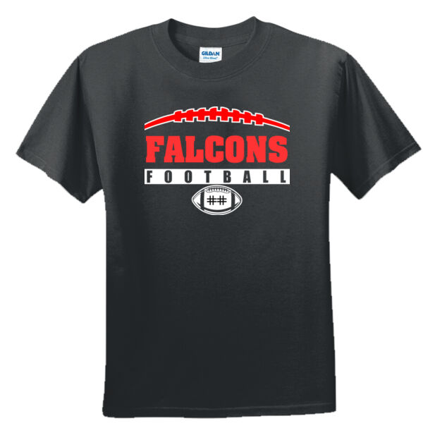 Falcons Football Outline with Player Number - Unisex or Youth Ultra Cotton™ 100% Cotton T Shirt Thumbnail