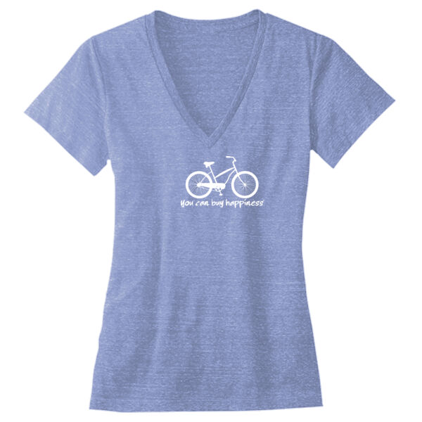 You Can Buy Happiness Women's Cruiser Bike - Ladies' Triblend Deep V-Neck T-Shirt Thumbnail