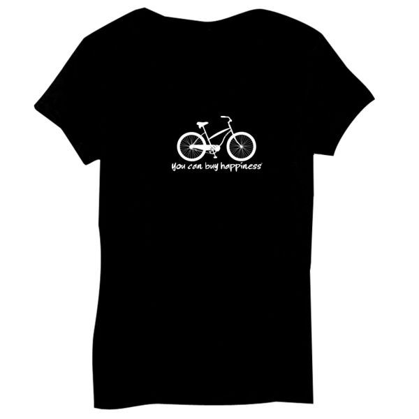 You Can Buy Happiness Women's Cruiser Bike - Bella Short-Sleeve V-Neck T-Shirt Thumbnail