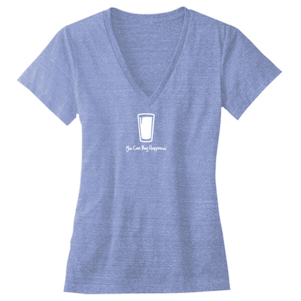 You Can Buy Happiness Beer Pint Glass - Ladies' Triblend Deep V-Neck T-Shirt Thumbnail